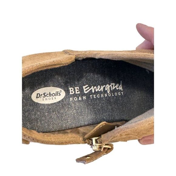 Dr. Scholls Tan Perforated Low Heel Booties/Ankle Boots EUC Sz 7 Cushioned Sole - Picture 7 of 8